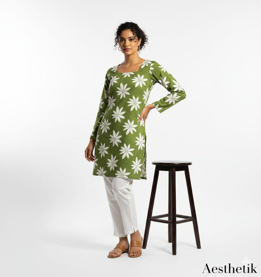 Emerald Garden Printed Tunic